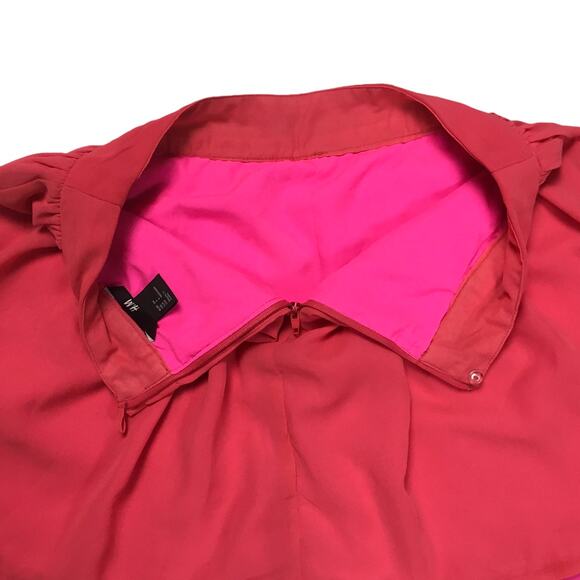 H&M‎ Mini Skirt Neon Pink Red Layered Casual Women's 4 Lightweight - Picture 7 of 9